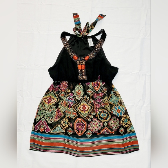 UNIT USA Women’s Size M Jewels Halter Neck Beaded Multicolor - Picture 6 of 6